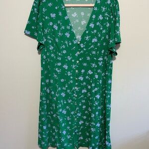 Mango Green Floral Dress